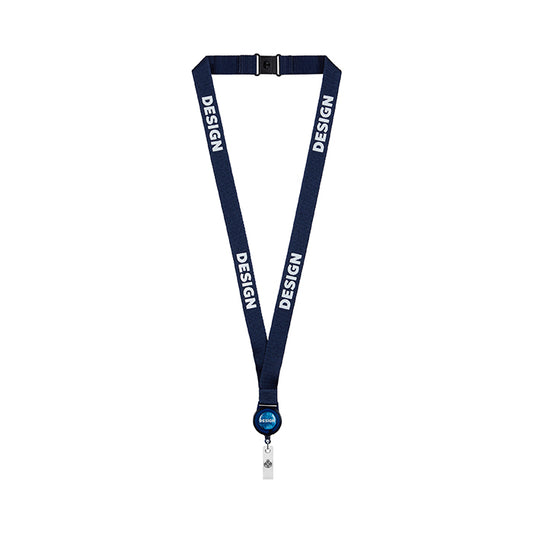 Lanyard RPET con carrete y serigrafía Pantone para empresas
