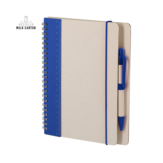 Libreta sostenible Kirax de cartones de leche reciclados personalizada para empresas