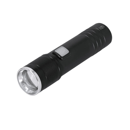 Regalo promocional sostenible con linterna de aluminio reciclado y zoom