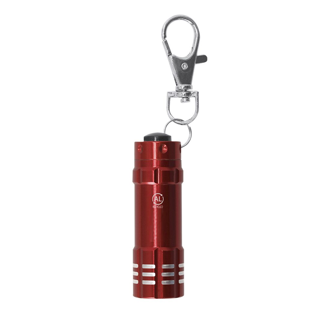 Regalo promocional sostenible con llavero linterna y mosquetón