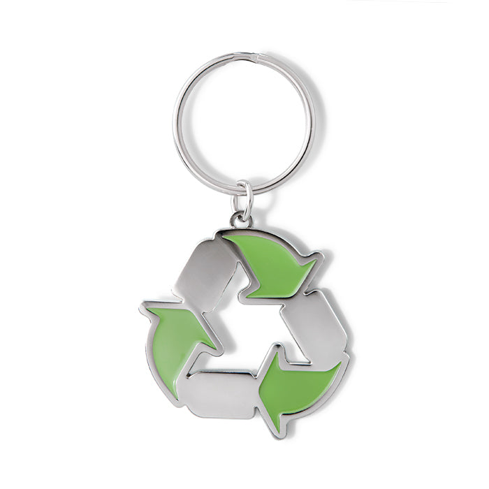 Merchandising ecológico con llavero fabricado en zinc reciclado