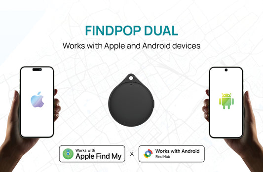 Localizador de objetos compatible con Apple Find My y Android Find Hub
