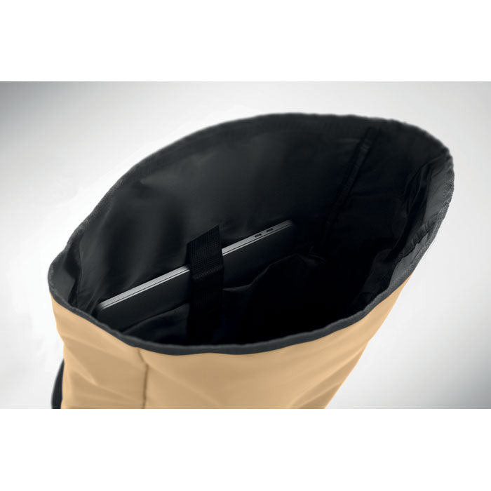 interior bolsillo para portatil en Mochila rolltop sostenible personalizada para regalos promocionales sostenibles