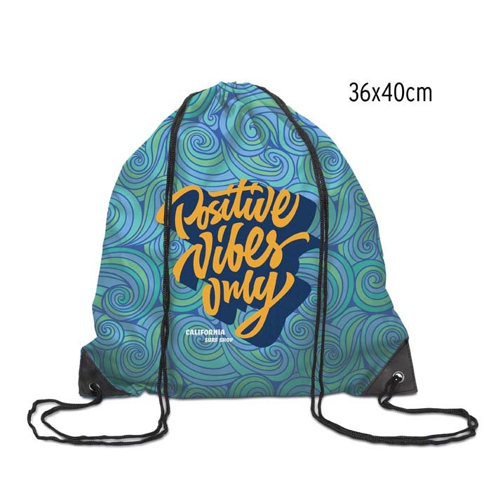 Mochila RPET personalizada a todo color en la parte trasera