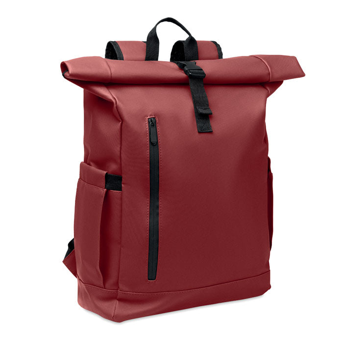 Producto promocional personalizado tipo mochila ecológica para eventos y welcome packs rojo 