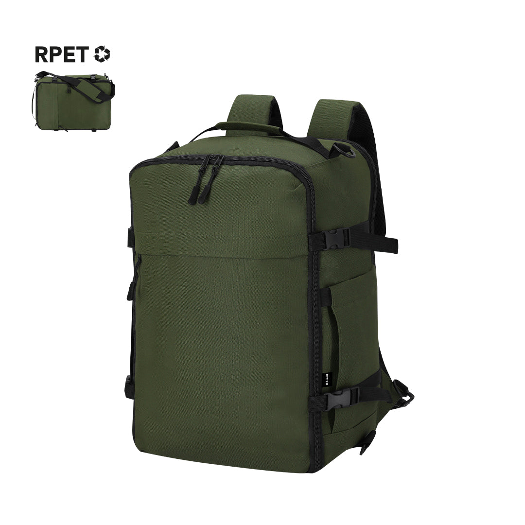 Mochila sostenible Zagros de RPET personalizada para empresas