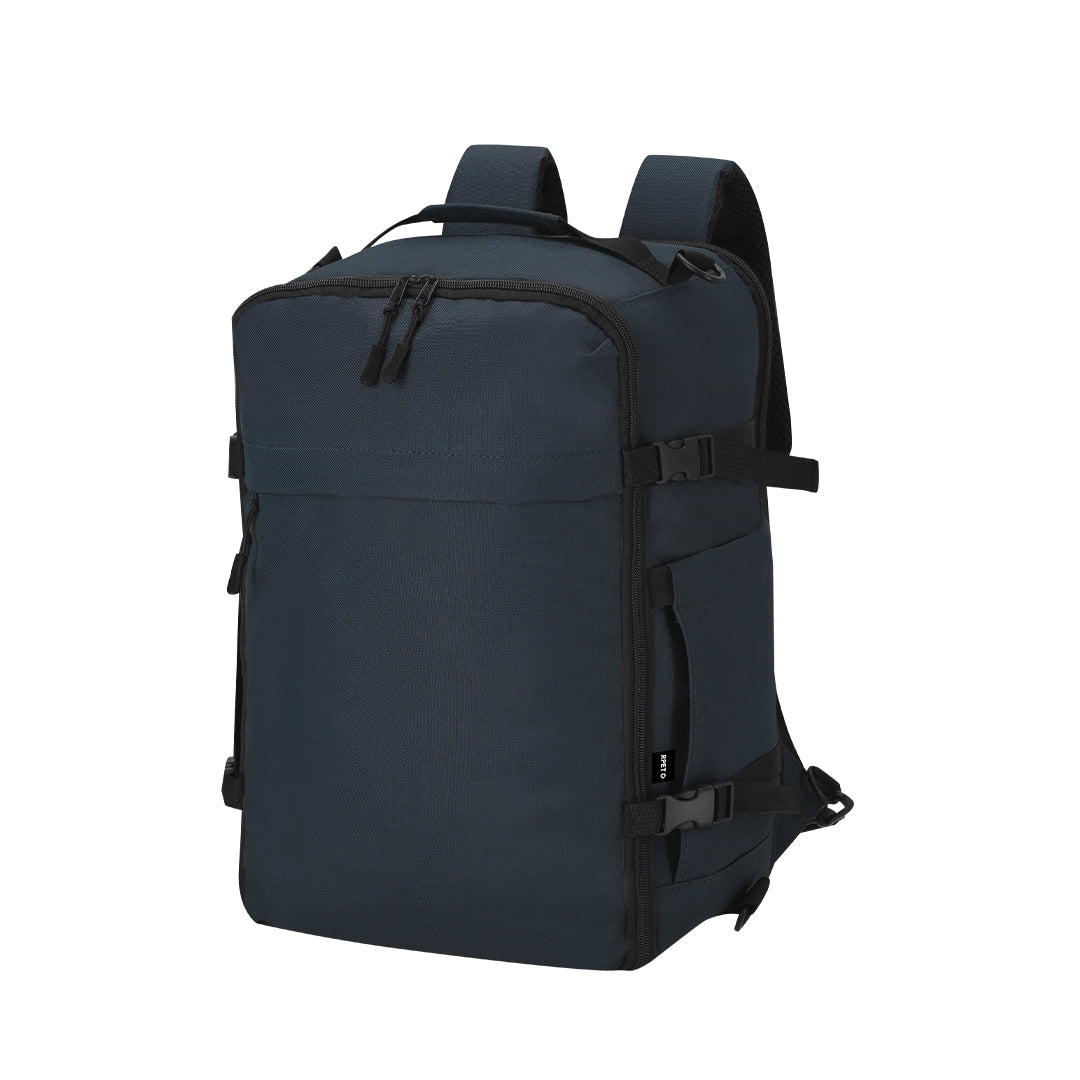 Mochila Zagros marino de RPET para regalos corporativos
