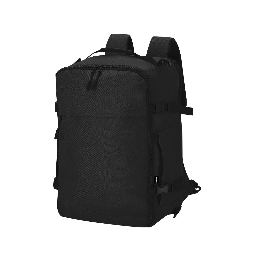 Mochila Zagros negra con respaldo acolchado para merchandising para empresas
