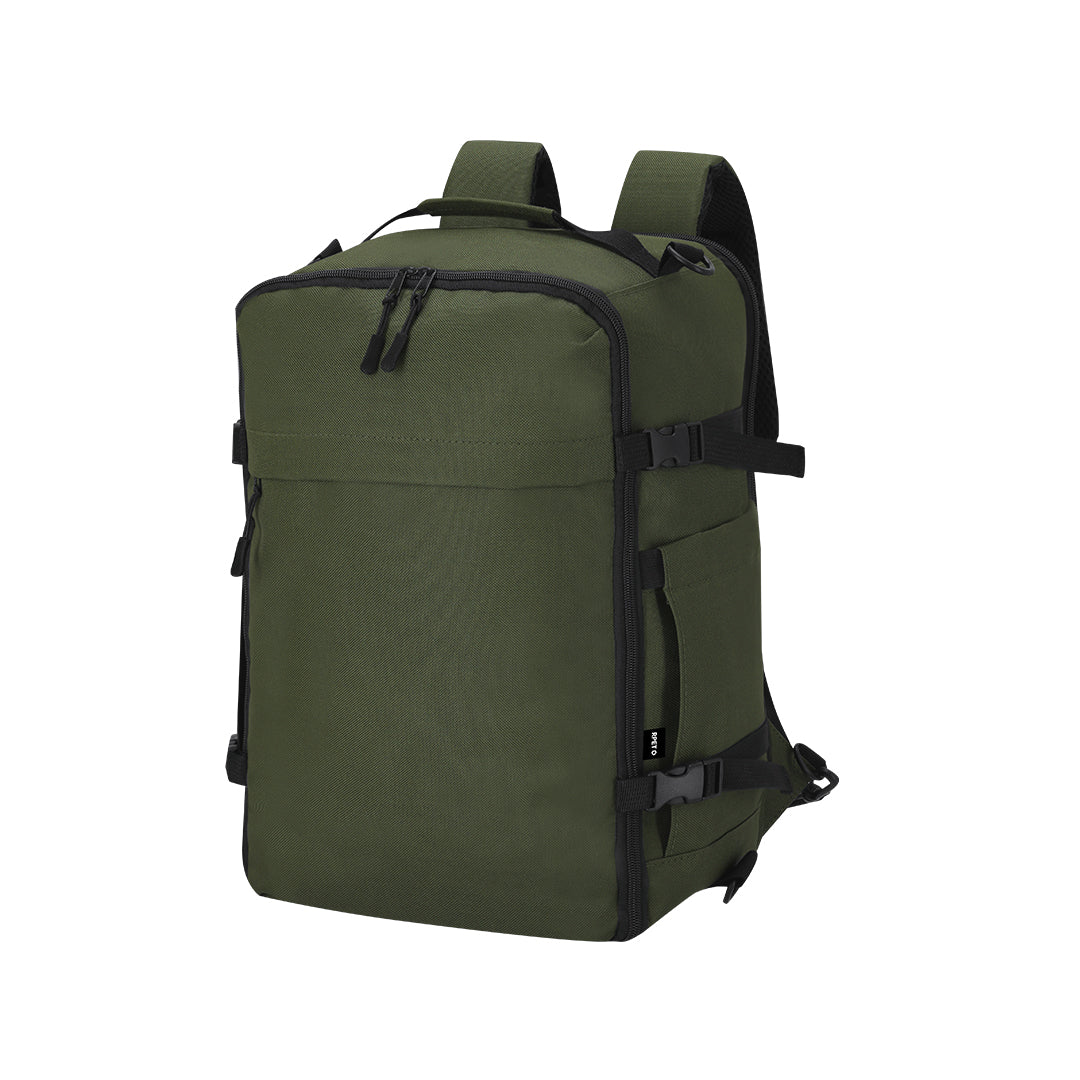 Mochila Zagros verde oscuro reciclada para productos promocionales personalizados
