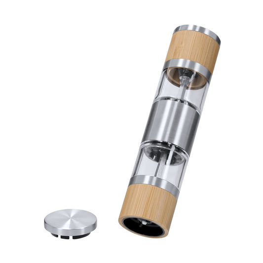 Molinillo manual de sal y pimienta personalizable con doble compartimento para cocina sostenible