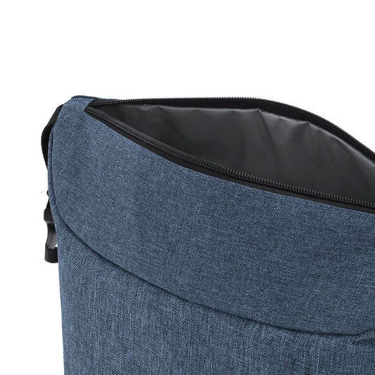 Nevera portátil personalizada con logo de empresa utilizada como regalo promocional sostenible