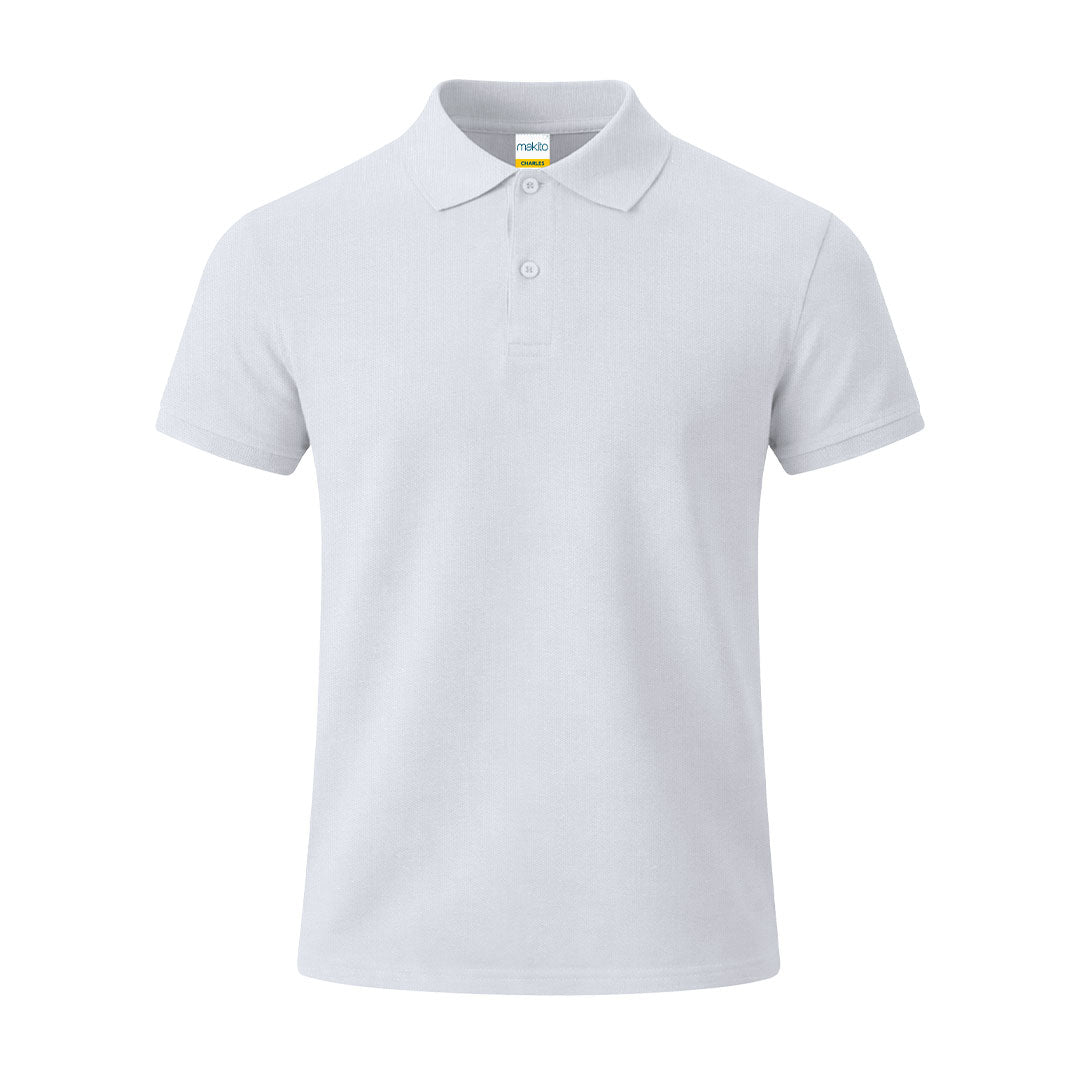 Polo Infantil Charles Blanco De Algodón Piqué Personalizable