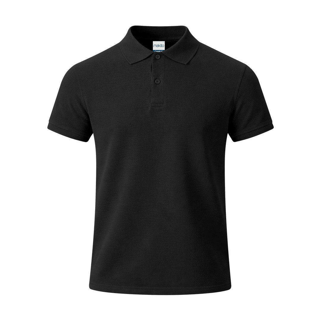 Polo Charles negro para ropa corporativa y promoción