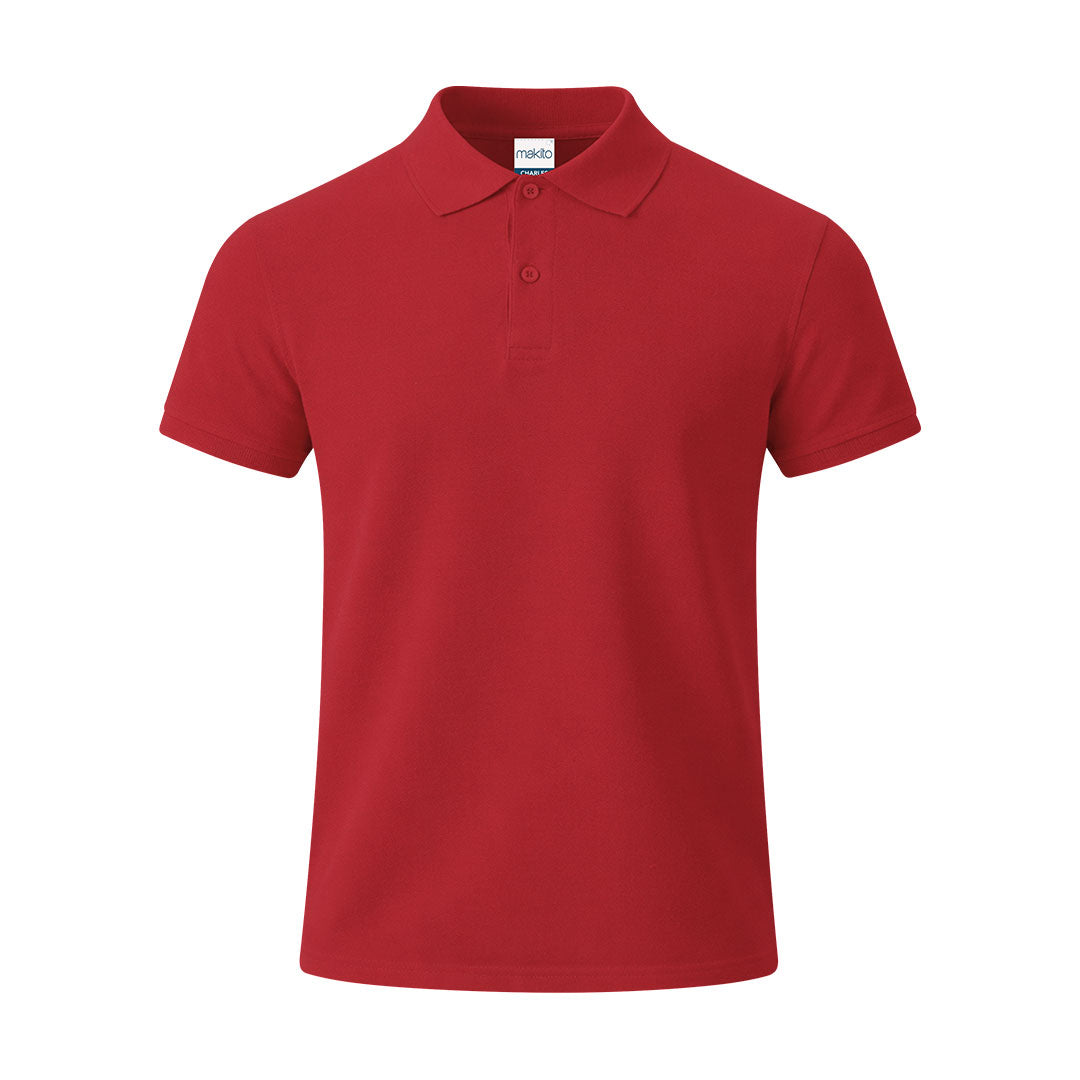 Polo Charles rojo de algodón piqué para eventos y equipos