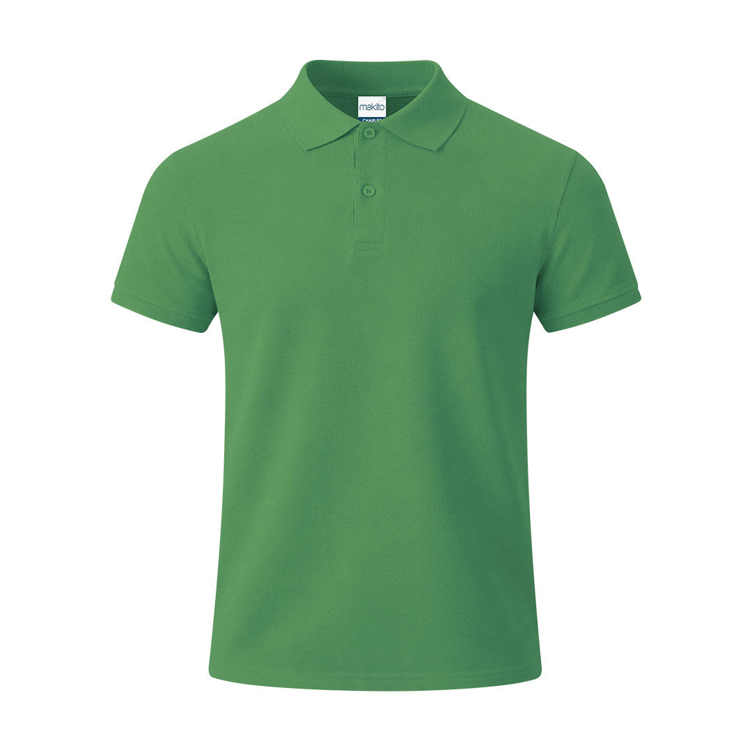 Polo Charles verde personalizado para acciones promocionales corporativas