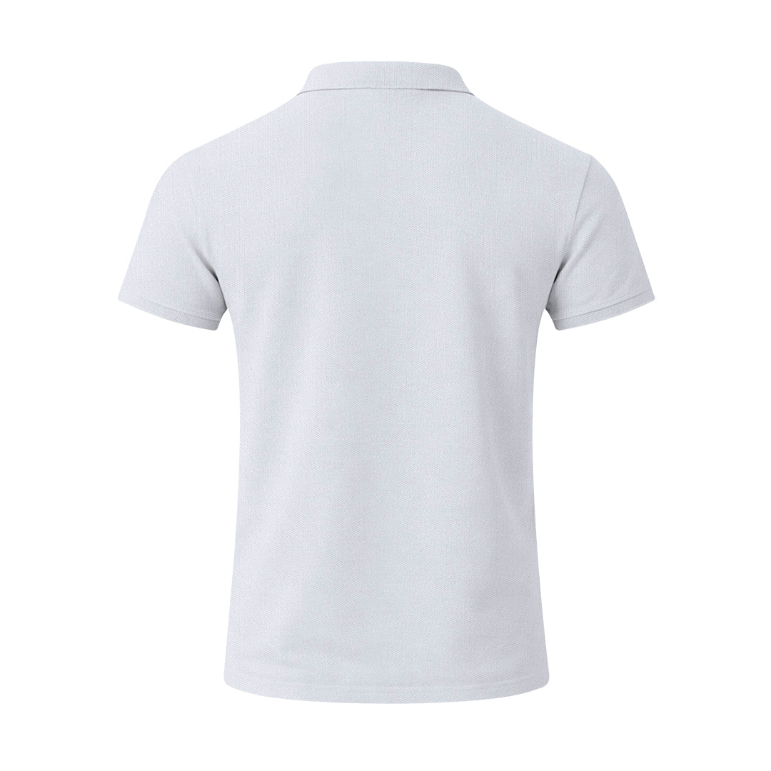 Polo Charles blanco para colegios, actividades y campañas promocionales