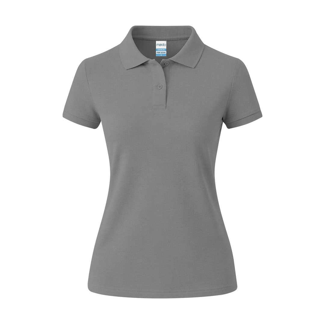 Polo mujer Charles gris personalizado con logo para eventos