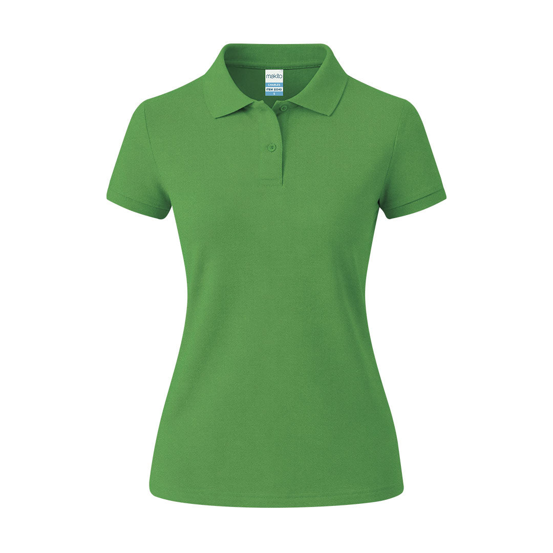 Polo mujer Charles verde personalizado para campañas promocionales corporativas