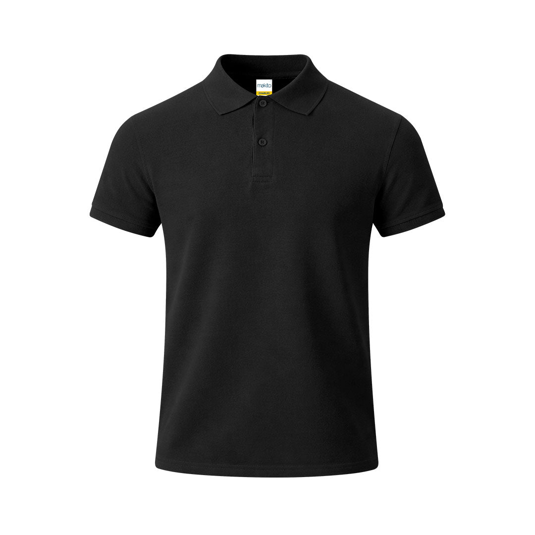 Polo niño Charles negro para productos promocionales personalizados