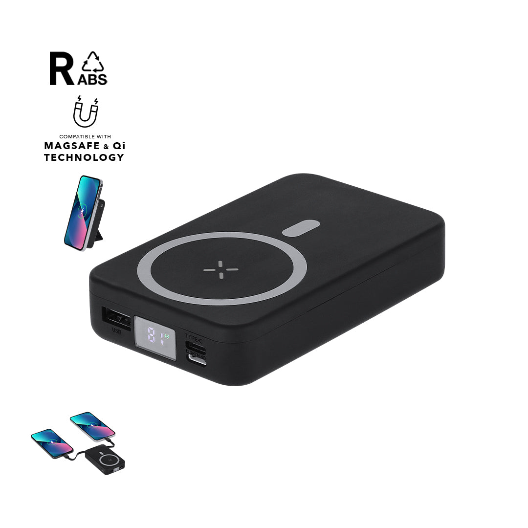 Power Bank sostenible Granzax de ABS reciclado personalizada para empresas
