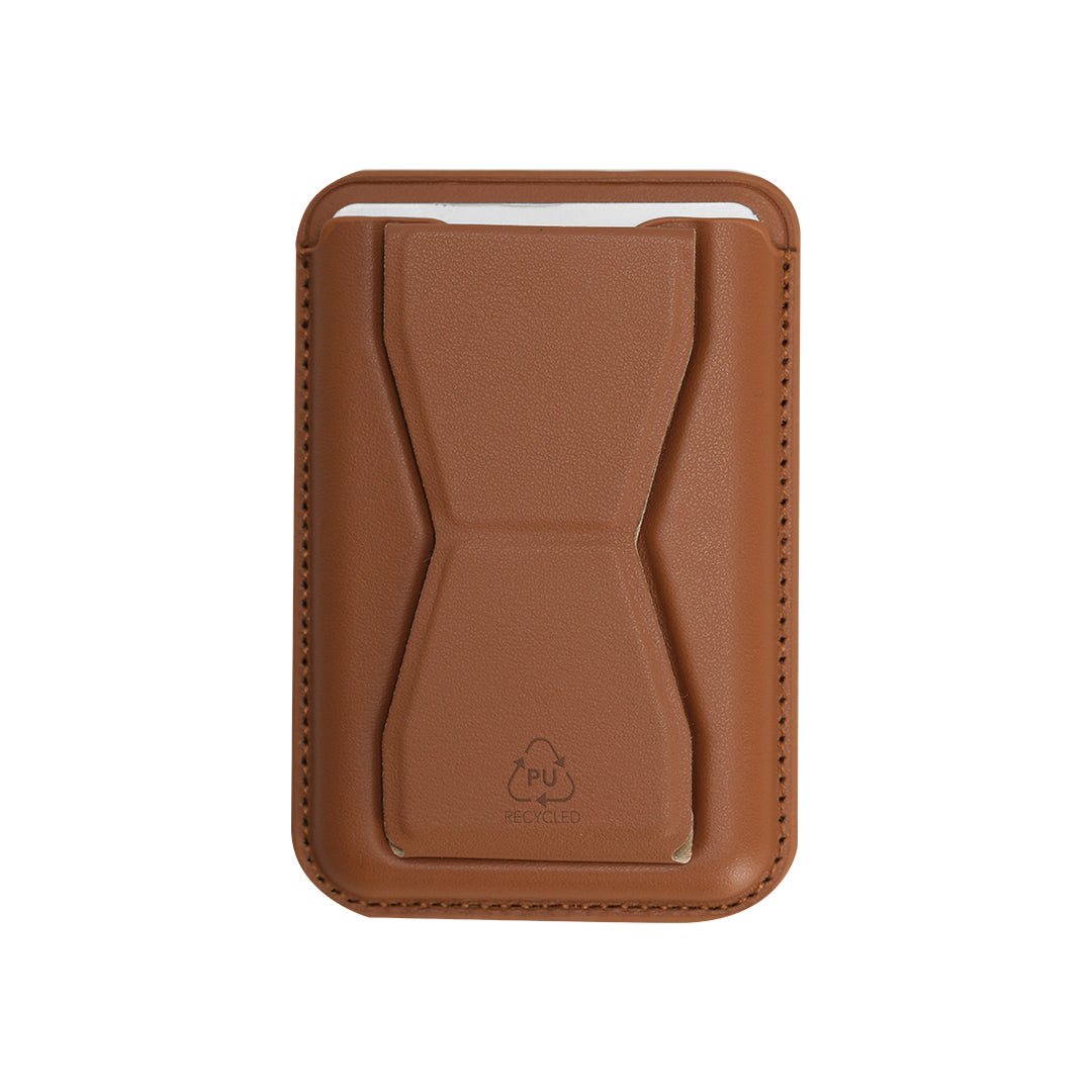Tarjetero Stellar marrón reciclado para merchandising para empresas