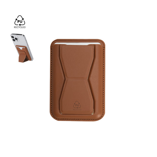 Tarjetero soporte sostenible Stellar de PU reciclada personalizado para empresas