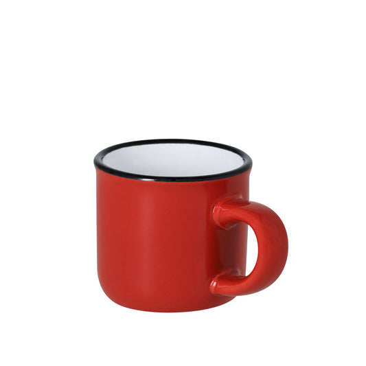 Taza promocional Ridot roja para eventos, oficinas y acciones de branding