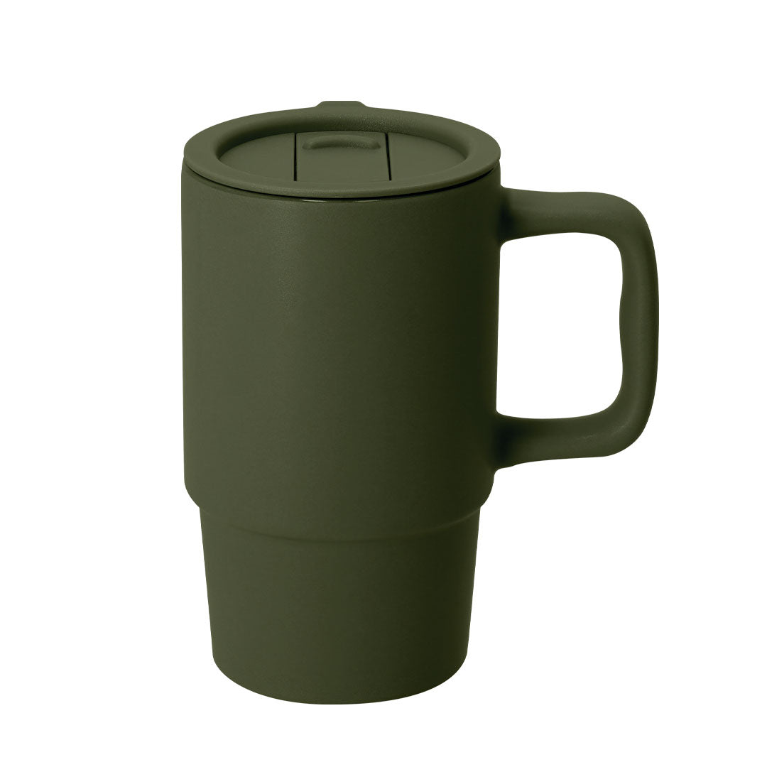 Taza Ronsyn verde oscuro para campañas de branding corporativo