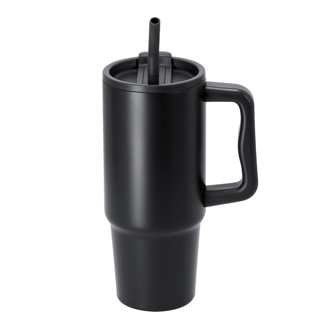 Taza Yukon negra sostenible para campañas de branding corporativo