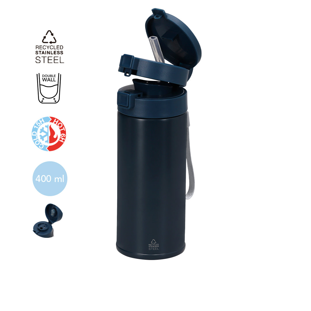 Vaso térmico ecológico personalizado Felisse 400 ml de acero reciclado para equipos comerciales y movilidad