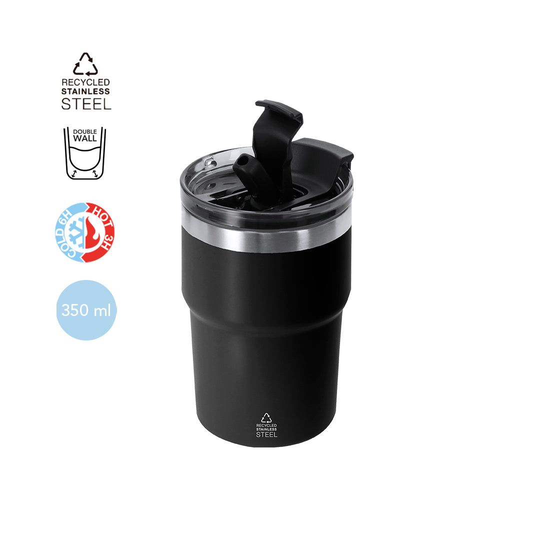 Vaso térmico sostenible Laplux de acero reciclado personalizado para empresas