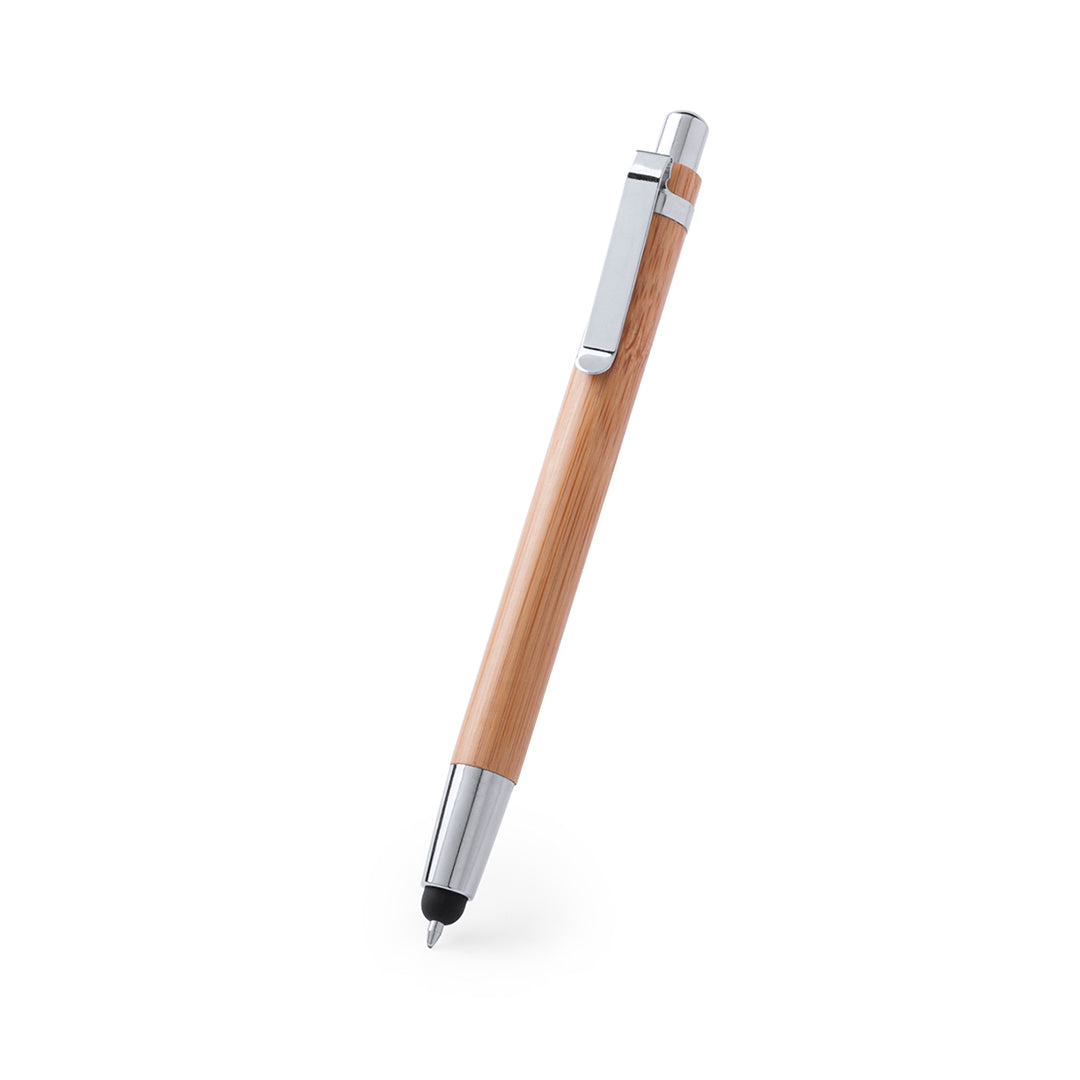 Bolígrafo Sostenible de Bambú para Personalizar Especial Láser con Puntero para Móvil y Tablet y Carga Jumbo Sirim