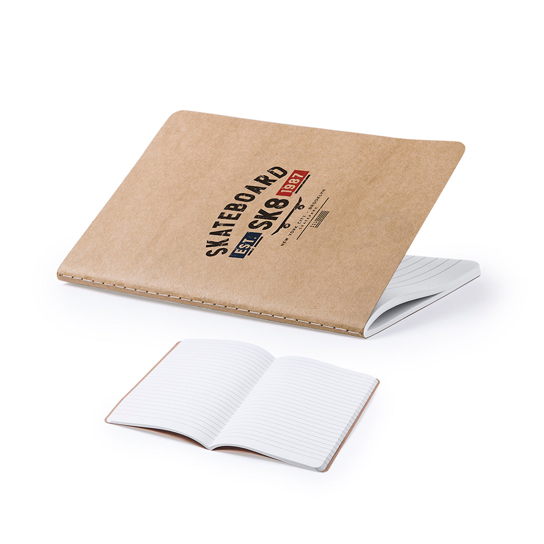 Libreta con Tapas de Cartón Reciclado Flexible y Cosida Especial Publicidad Eventos Zurix A5