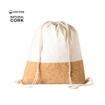 Mochila Sostenible de Cuerdas de Algodón y Corcho Natural Personalizable con Autocierre Galsin