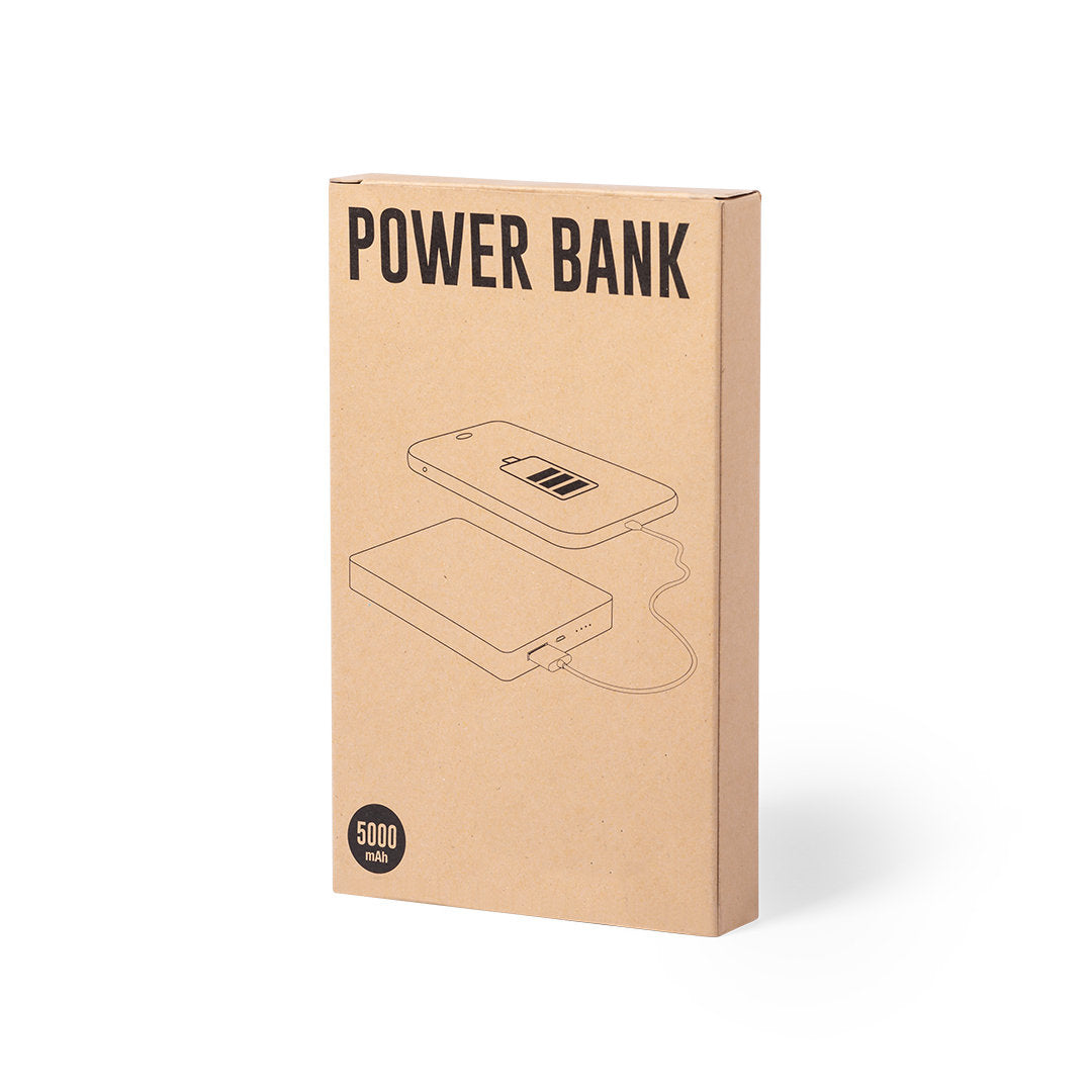 Power Bank Cargador Sostenible con Carcasa de Bambú para Personalizar Nipax 5.000 mAh