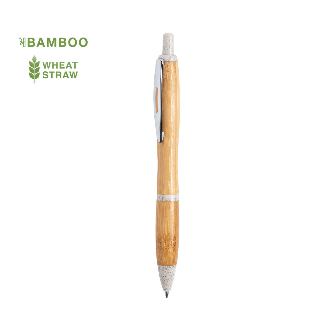 Bolígrafo Ecológico de Bambú y Caña de Trigo para Personalizar con Carga Jumbo Patrok