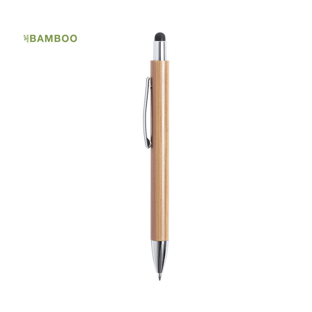 Bolígrafo Sostenible de Bambú para Personalizar con Puntero para Móvil