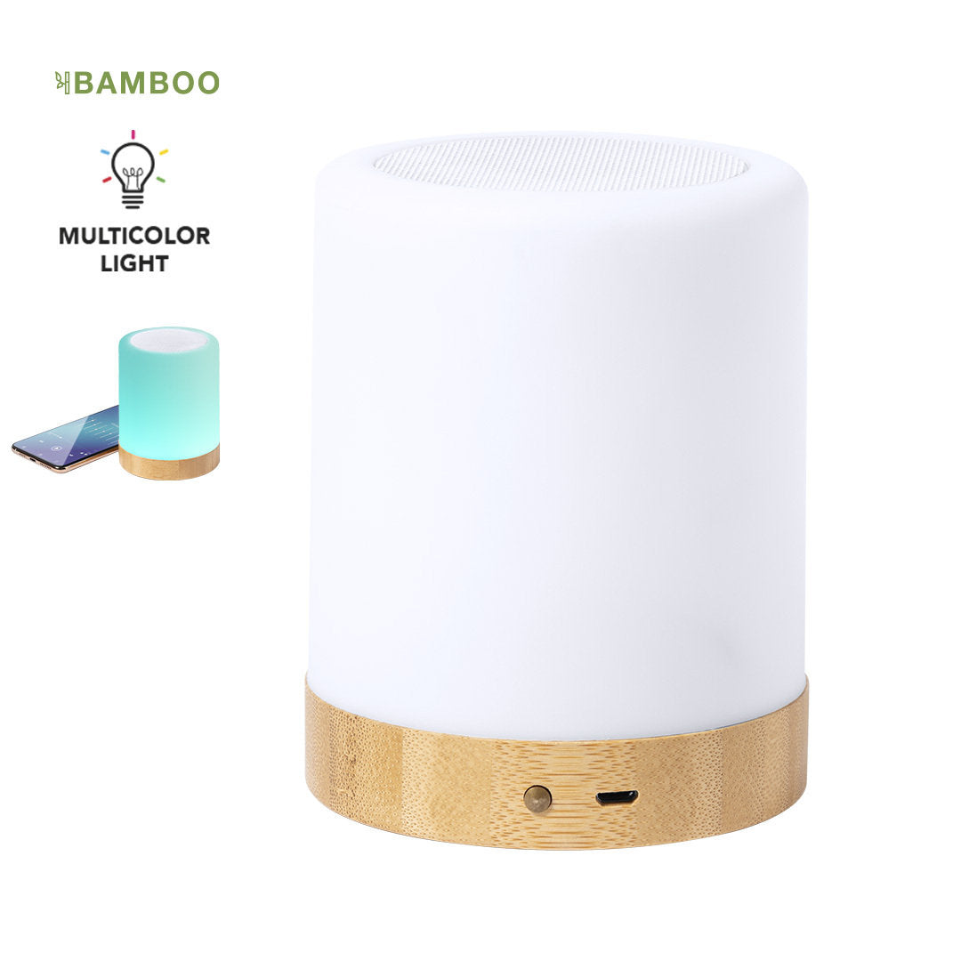 Altavoz Sostenible de Bambú para Personalizar con Bluetooth® con Iluminación Inteligente Nalow - 3W