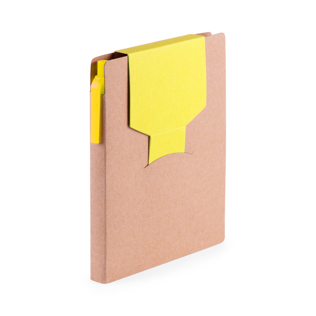 Bloc Notas Adhesivas Ecológico con Bolígrafo de Cartón Reciclado para Personalizar Cravis