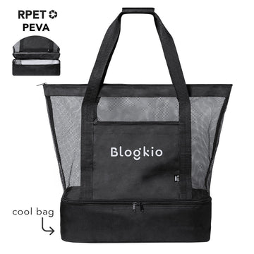 Bolsa Nevera Ecológica de rPET 600D Reciclado para Personalizar con Nevera Integrada en Base con Distintivo ECO Stacy