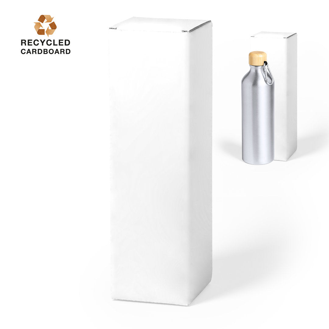 Caja de Presentación Ecológica de Cartón Reciclado para Personalizar y acabado Blanco con Autocierre Especial Botella Kuolux