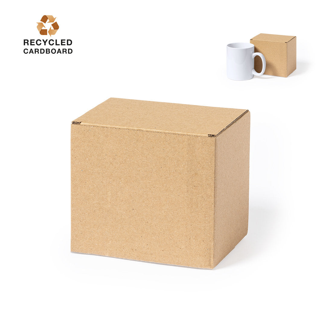 Caja de Presentación Ecológica de Cartón Reciclado para Personalizar Acabado Kraft Especial Tazas Jikory