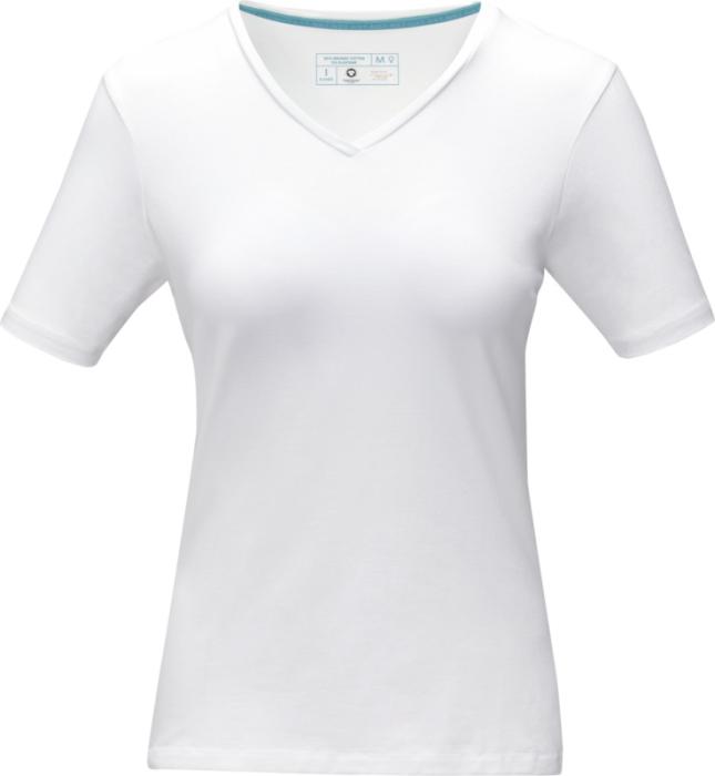 Camiseta Ecológica 95% Algodón Orgánico 200 gr/m2 Personalizable Cuello Pico para Mujer 