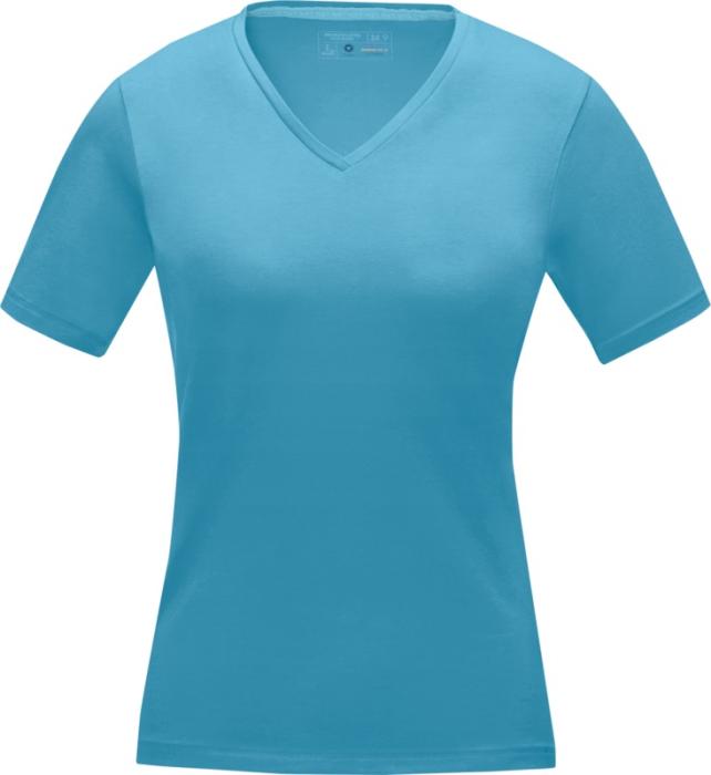 Camiseta Ecológica 95% Algodón Orgánico 200 gr/m2 Personalizable Cuello Pico para Mujer 