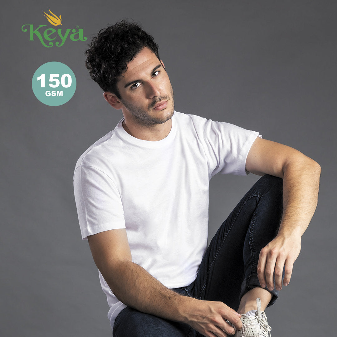 Camiseta Adulto Sostenible 100% Algodón Blanco para Personalizar Keya Especial Eventos - 150gr/m2