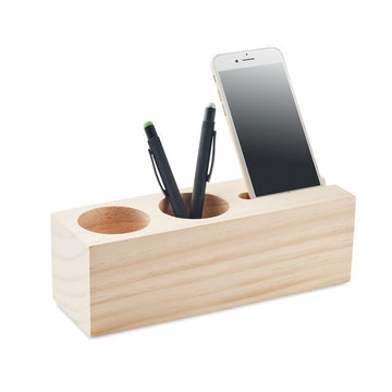 Lapicero Soporte Ecológico de Madera para Personalizar con Semillas de Trébol Especial Oficina Thila