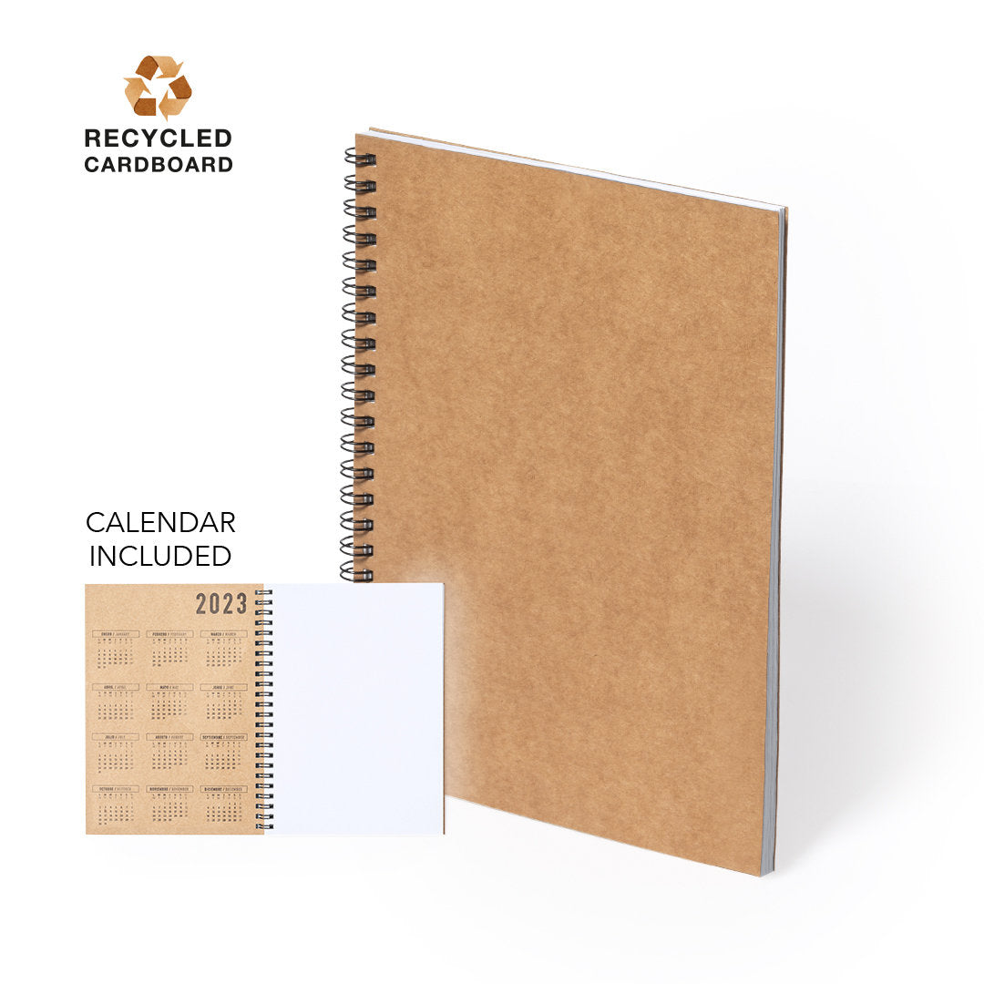 Libreta Calendario Ecológica de Cartón Reciclado para Personalizar y Hojas Lisas Terens