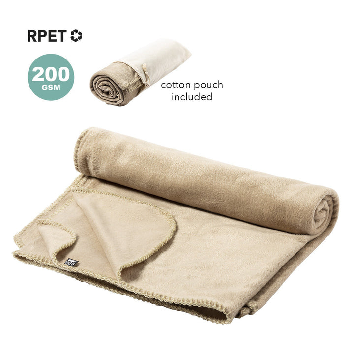 Manta ecológica Bubbly de polar fleece rPET reciclado con funda para campañas promocionales de invierno