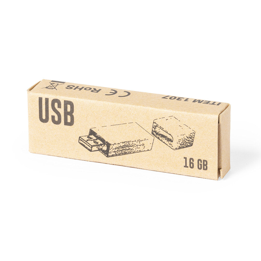 Memoria USB Ecológica de Madera con Amplia Superficie para Publicidad Nokex 16 Gb