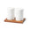 Bekox Eco-friendly Wooden and Ceramic Salt and Pepper Shakers Kitchen Set to Personalise